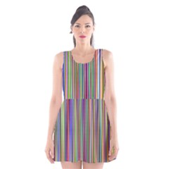 Striped Stripes Abstract Geometric Scoop Neck Skater Dress