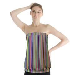 Striped Stripes Abstract Geometric Strapless Top