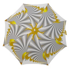 Fractal Gold Palm Tree  Straight Umbrellas by Amaryn4rt