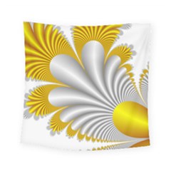 Fractal Gold Palm Tree  Square Tapestry (small) by Amaryn4rt