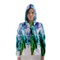 Colour Smoke Rainbow Color Design Hooded Wind Breaker (Women) View1