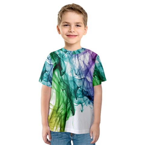 Colour Smoke Rainbow Color Design Kids  Sport Mesh Tee by Amaryn4rt