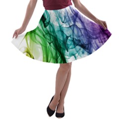 Colour Smoke Rainbow Color Design A-line Skater Skirt by Amaryn4rt