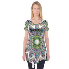 Decorative Ornamental Design Short Sleeve Tunic  by Amaryn4rt