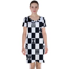 Chess Short Sleeve Nightdress by Valentinaart