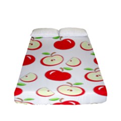 Apple Pattern Fitted Sheet (full/ Double Size) by Valentinaart