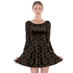 Pattern Long Sleeve Skater Dress