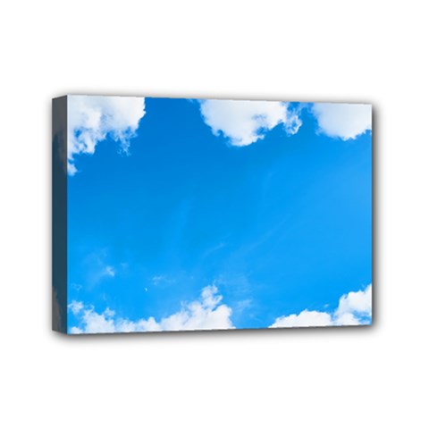 Sky Clouds Blue White Weather Air Mini Canvas 7  X 5  by Simbadda