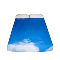 Sky Clouds Blue White Weather Air Fitted Sheet (full/ Double Size) by Simbadda