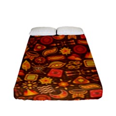 Pattern Background Ethnic Tribal Fitted Sheet (full/ Double Size) by Simbadda