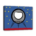 A Rocket Ship Sits On A Red Planet With Gold Stars In The Background Canvas 10  x 8  View1