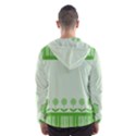 Floral Stripes Card In Green Hooded Wind Breaker (Men) View2