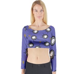 Rockets In The Blue Sky Surrounded Long Sleeve Crop Top by Simbadda