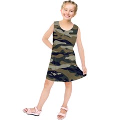 Military Vector Pattern Texture Kids  Tunic Dress by Simbadda