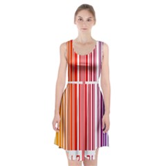 Colorful Gradient Barcode Racerback Midi Dress by Simbadda