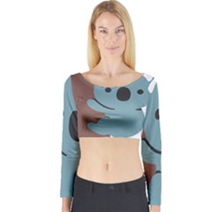 Animal Koala Long Sleeve Crop Top by Alisyart