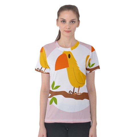 Yellow Bird Tweet Women s Cotton Tee by Alisyart