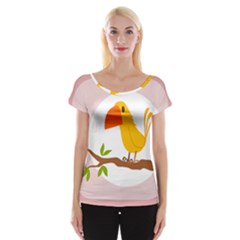 Yellow Bird Tweet Women s Cap Sleeve Top by Alisyart