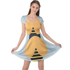 Animals Bee Wasp Black Yellow Fly Cap Sleeve Dresses by Alisyart