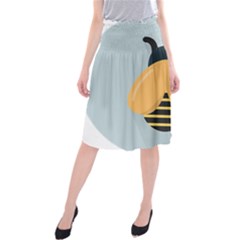 Animals Bee Wasp Black Yellow Fly Midi Beach Skirt