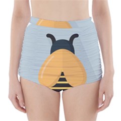 Animals Bee Wasp Black Yellow Fly High-waisted Bikini Bottoms by Alisyart