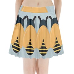 Animals Bee Wasp Black Yellow Fly Pleated Mini Skirt