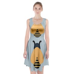 Animals Bee Wasp Black Yellow Fly Racerback Midi Dress by Alisyart