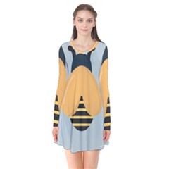 Animals Bee Wasp Black Yellow Fly Flare Dress by Alisyart