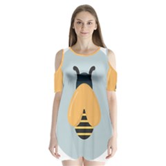 Animals Bee Wasp Black Yellow Fly Shoulder Cutout Velvet  One Piece by Alisyart