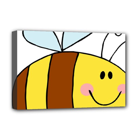 Animals Bee Wasp Smile Face Deluxe Canvas 18  X 12   by Alisyart