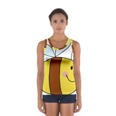 Animals Bee Wasp Smile Face Women s Sport Tank Top  by Alisyart