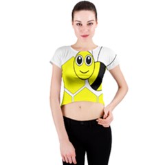 Bee Wasp Yellow Crew Neck Crop Top by Alisyart