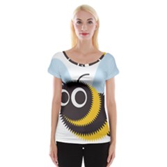 Bee Wasp Face Sinister Eye Fly Women s Cap Sleeve Top