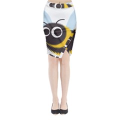 Bee Wasp Face Sinister Eye Fly Midi Wrap Pencil Skirt