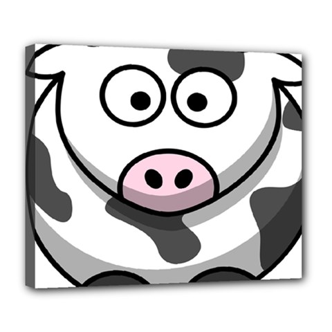 Animals Cow  Face Cute Deluxe Canvas 24  X 20  