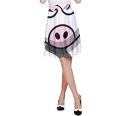 Animals Cow  Face Cute A-line Skirt