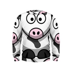 Animals Cow  Face Cute Kids  Sweatshirt by Alisyart