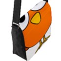 Bird Big Eyes Orange Flap Messenger Bag (L)  View2