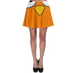 Bird Big Eyes Orange Skater Skirt by Alisyart
