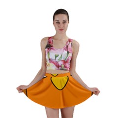 Bird Big Eyes Orange Mini Skirt by Alisyart