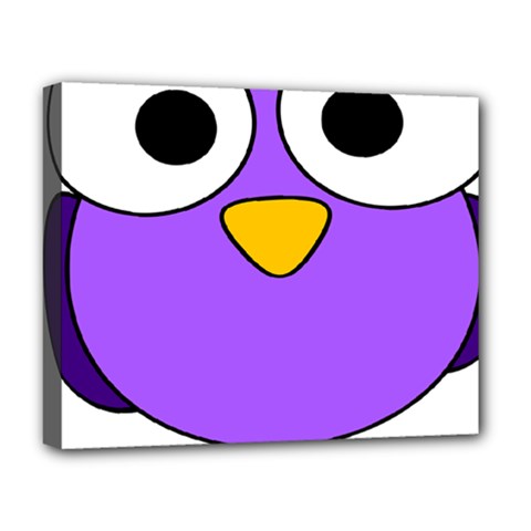 Bird Big Eyes Purple Deluxe Canvas 20  X 16  