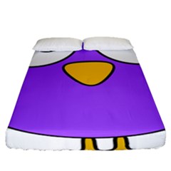 Bird Big Eyes Purple Fitted Sheet (Queen Size)