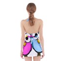 Bird Big Eyes Pink Blue Halter Swimsuit Dress View2