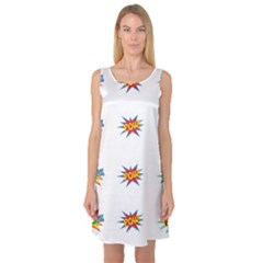 Boom Pow Pop Sign Sleeveless Satin Nightdress by Alisyart