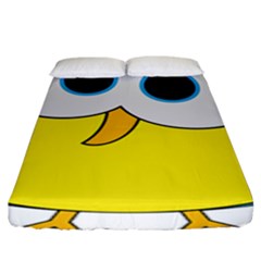 Bird Big Eyes Yellow Fitted Sheet (king Size) by Alisyart