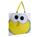 Bird Big Eyes Yellow Zipper Large Tote Bag View2