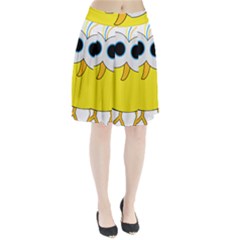 Bird Big Eyes Yellow Pleated Skirt