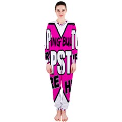 Bullying Stops Here Pink Sign OnePiece Jumpsuit (Ladies) 