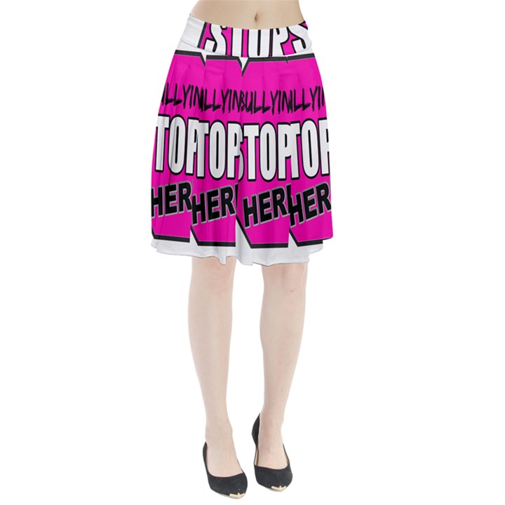 Bullying Stops Here Pink Sign Pleated Skirt