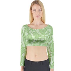 Pattern Long Sleeve Crop Top by Valentinaart